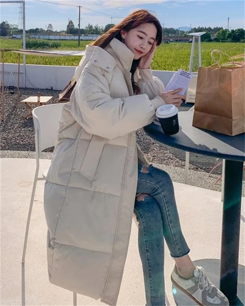2026 New Winter Women Jacket Warm Parkas Female Thicken Puffer Coat Cotton Padded Parka Long Hooded Outwear Loose Women Snow Jac