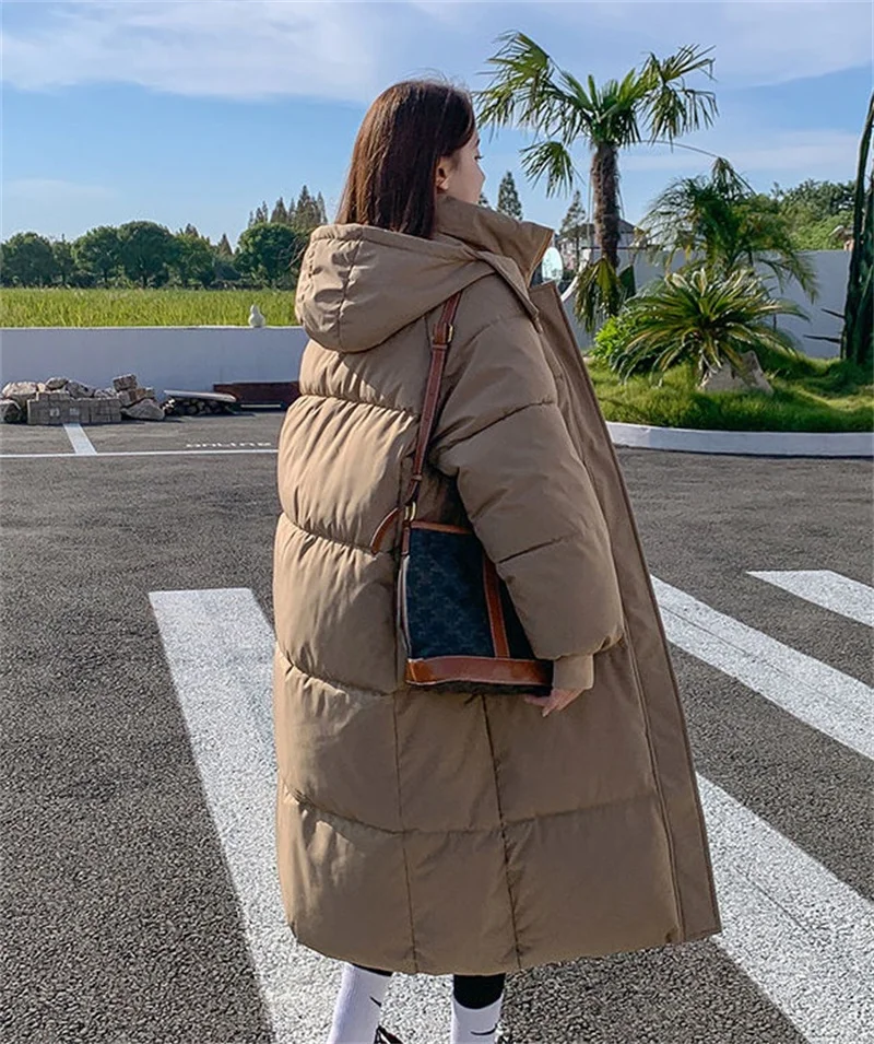 2026 New Winter Women Jacket Warm Parkas Female Thicken Puffer Coat Cotton Padded Parka Long Hooded Outwear Loose Women Snow Jac