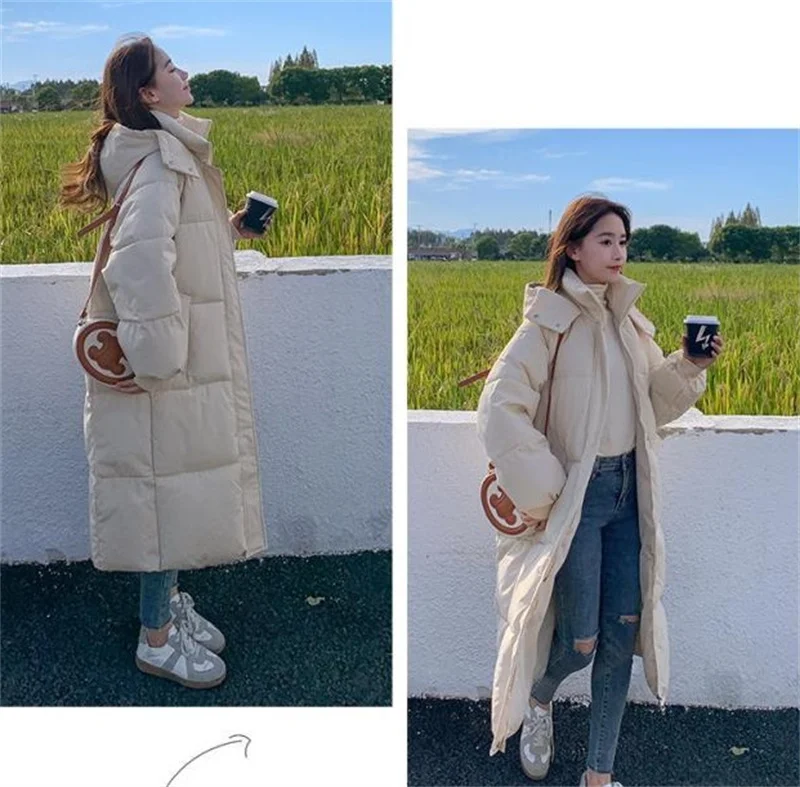 2026 New Winter Women Jacket Warm Parkas Female Thicken Puffer Coat Cotton Padded Parka Long Hooded Outwear Loose Women Snow Jac
