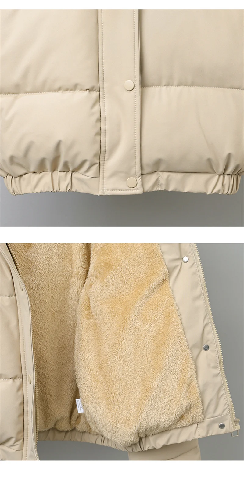 Winter Short Parkas Women's Cotton-padded Clothes Fleece Lining Thicken Warm Outerwear Fur Collar Removable Hooded Quilted Coat