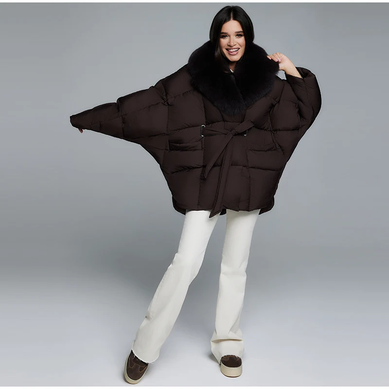Faux Fur Padding Women's Jacket Fashion Lace Up Long Sleeve Loose Female Coats 2026 Winter Street Chic Thicken Lady Outerwears