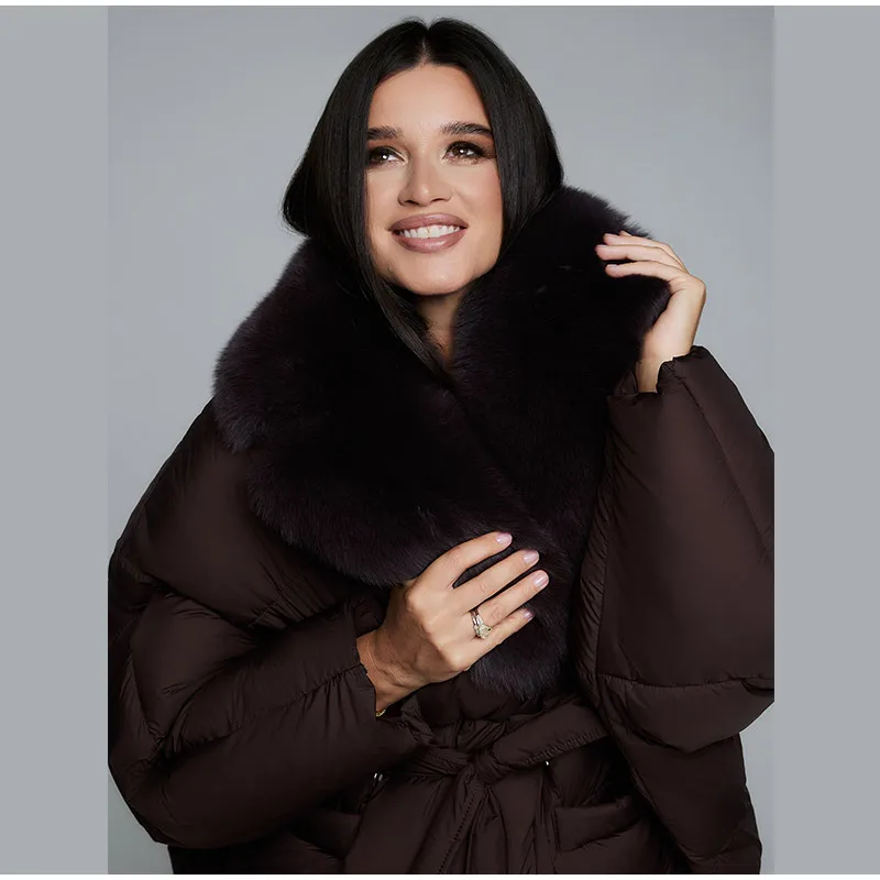 Faux Fur Padding Women's Jacket Fashion Lace Up Long Sleeve Loose Female Coats 2026 Winter Street Chic Thicken Lady Outerwears