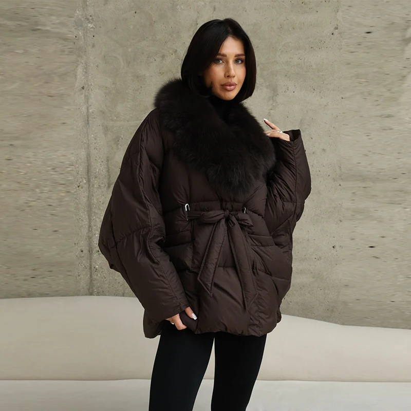 Faux Fur Padding Women's Jacket Fashion Lace Up Long Sleeve Loose Female Coats 2026 Winter Street Chic Thicken Lady Outerwears