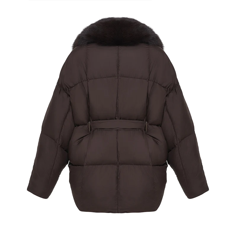 Faux Fur Padding Women's Jacket Fashion Lace Up Long Sleeve Loose Female Coats 2026 Winter Street Chic Thicken Lady Outerwears