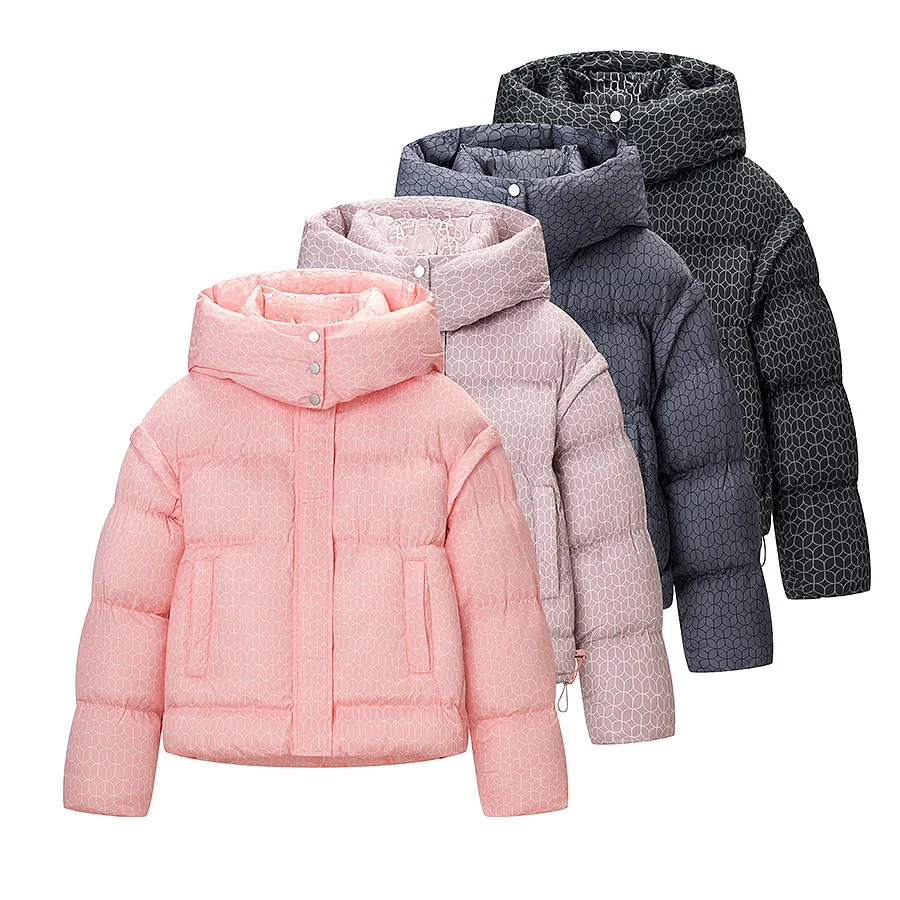 Parkas Jackets Women's Pink With Hoodies Coat Witer Warm Thick Outwear Long Sleeve Tops 2025 Purple Women Coat Printed Jackets