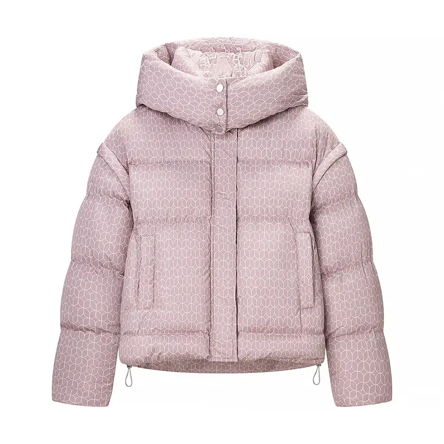 Parkas Jackets Women's Pink With Hoodies Coat Witer Warm Thick Outwear Long Sleeve Tops 2025 Purple Women Coat Printed Jackets
