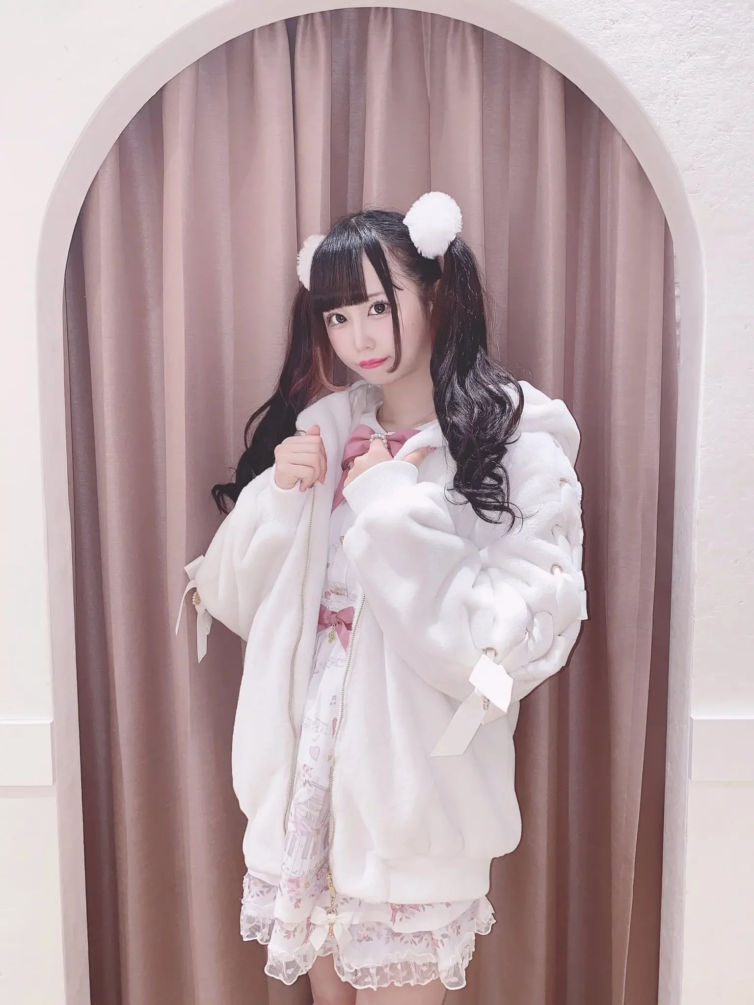 High Quality Japanese Winter New Sweet Cute Mine Cute Rabbit Ear Plush Cotton Coat Jacket Girl Lolita Fur Coats Women Parkas