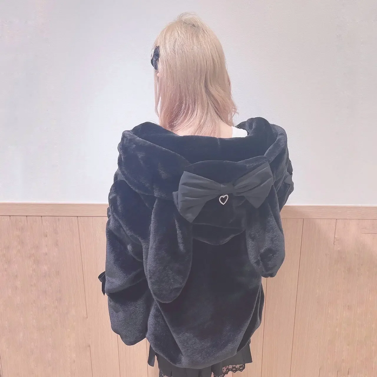 High Quality Japanese Winter New Sweet Cute Mine Cute Rabbit Ear Plush Cotton Coat Jacket Girl Lolita Fur Coats Women Parkas