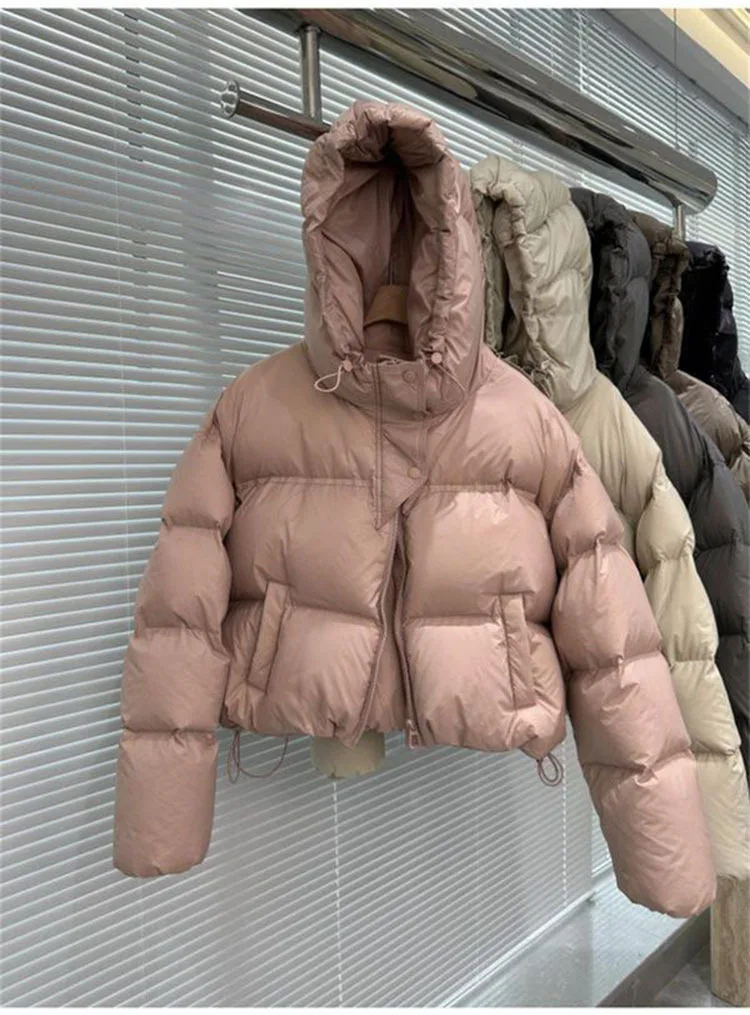 Autumn Winter Casual Parkas Women Fashion Women White Duck Down Jacket with Hood Warm Over Size Thick Short Outwear Female Coat