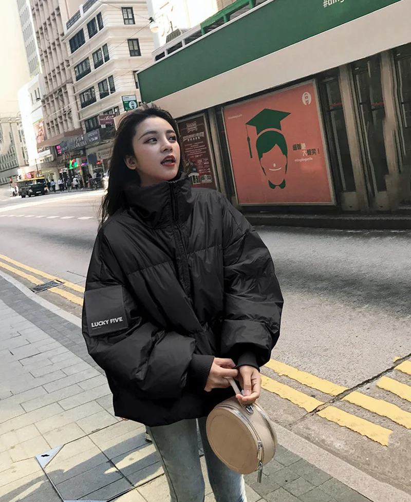 Large Size Loose Winter Jackets Fashion Glossy Bright Parka Women's Cotton Coat Jacket Winter Warm Thick Parka Womens Jacket