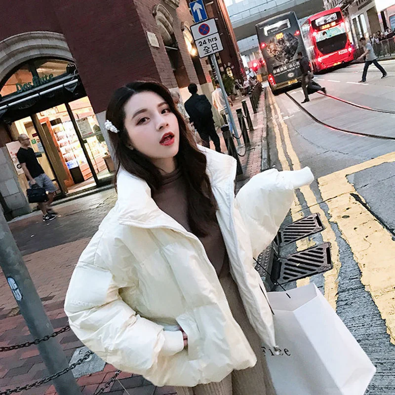 Large Size Loose Winter Jackets Fashion Glossy Bright Parka Women's Cotton Coat Jacket Winter Warm Thick Parka Womens Jacket