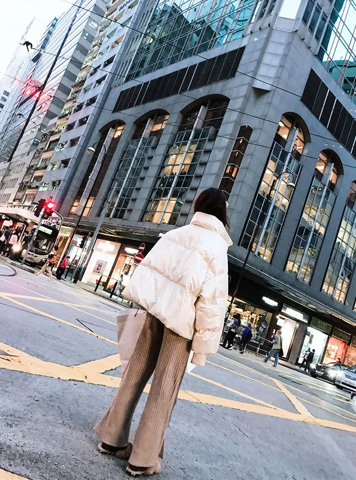 Large Size Loose Winter Jackets Fashion Glossy Bright Parka Women's Cotton Coat Jacket Winter Warm Thick Parka Womens Jacket