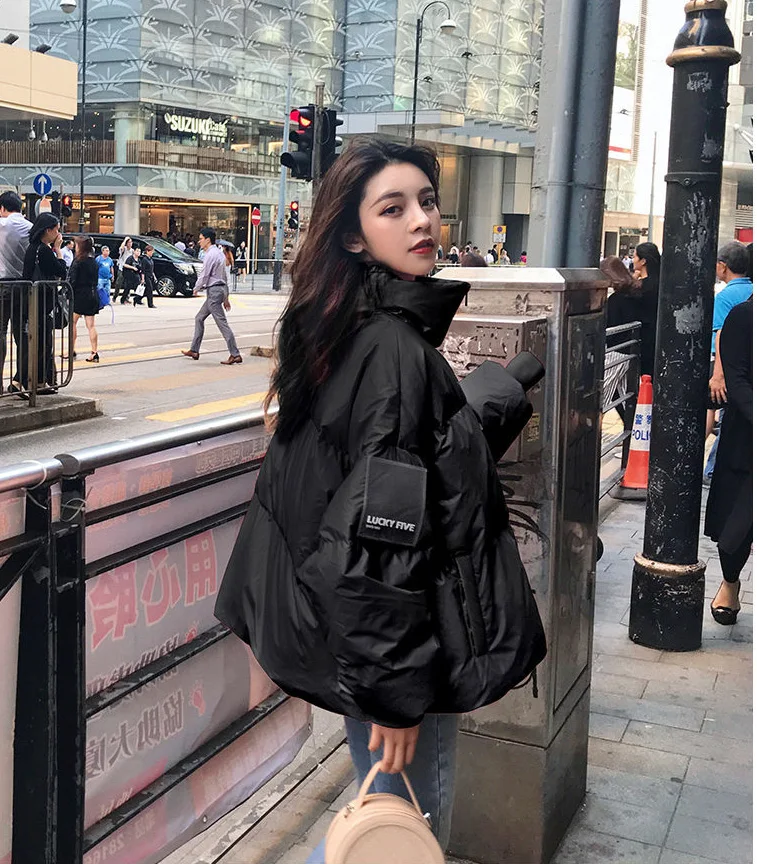 Large Size Loose Winter Jackets Fashion Glossy Bright Parka Women's Cotton Coat Jacket Winter Warm Thick Parka Womens Jacket