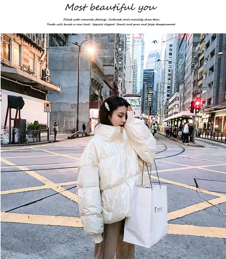 Large Size Loose Winter Jackets Fashion Glossy Bright Parka Women's Cotton Coat Jacket Winter Warm Thick Parka Womens Jacket