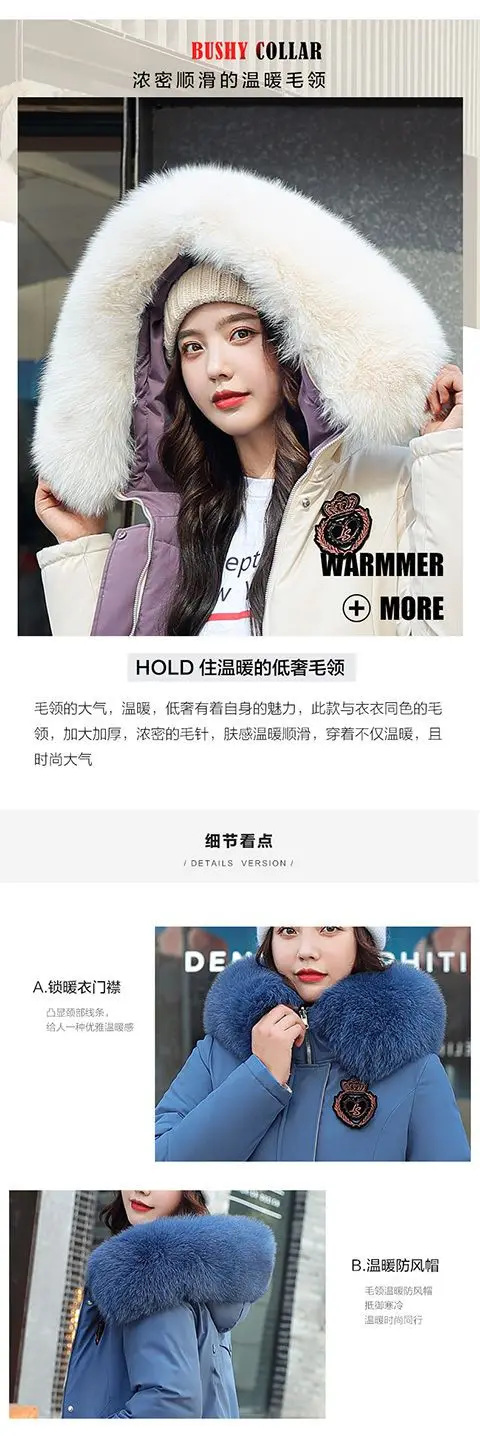 Double Sided Wearing Parker 2026 Winter New Women's Down Cotton Jacket Big Fur Collar Hooded Coat Female Thicken Parka Overcoat