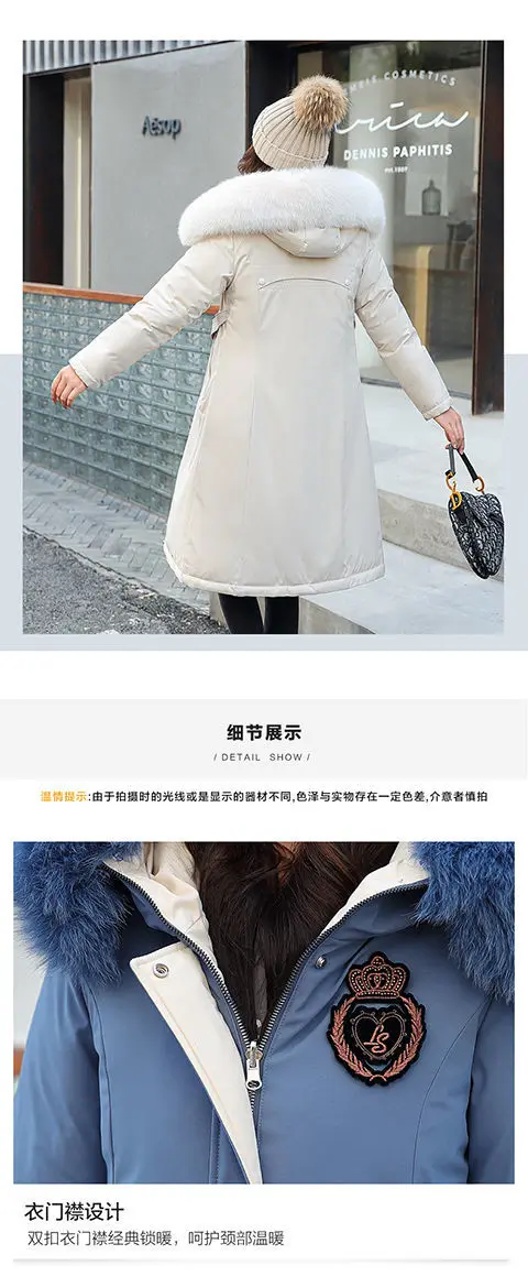Double Sided Wearing Parker 2026 Winter New Women's Down Cotton Jacket Big Fur Collar Hooded Coat Female Thicken Parka Overcoat