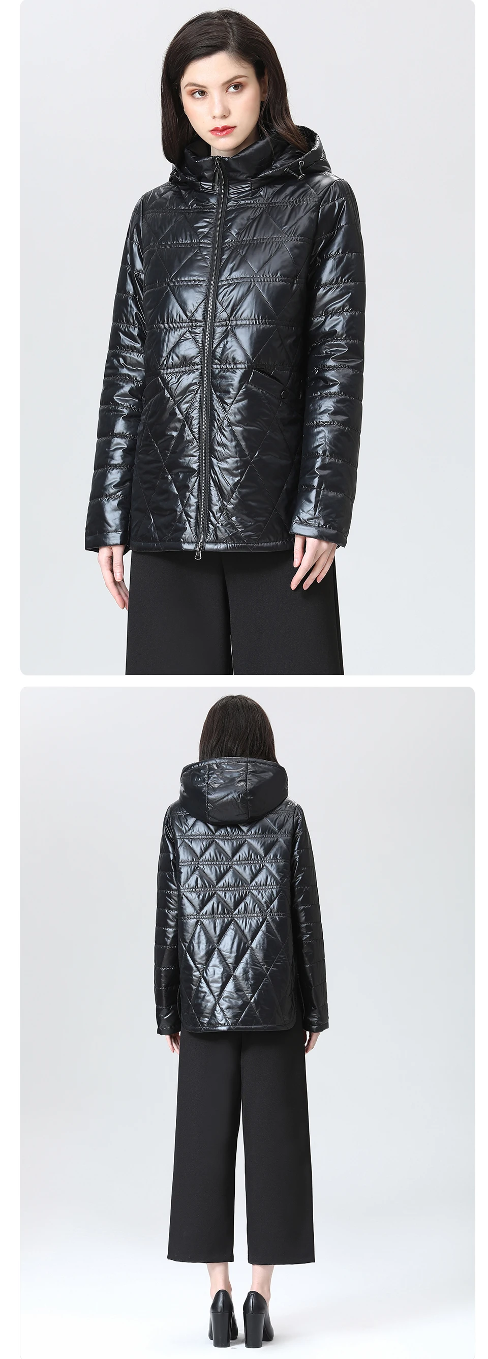 GASMAN 2022 NEW Spring Autumn Jackets Short fashion zipper Women coat Lightweight warm Women's jacket Hooded outwear 81071