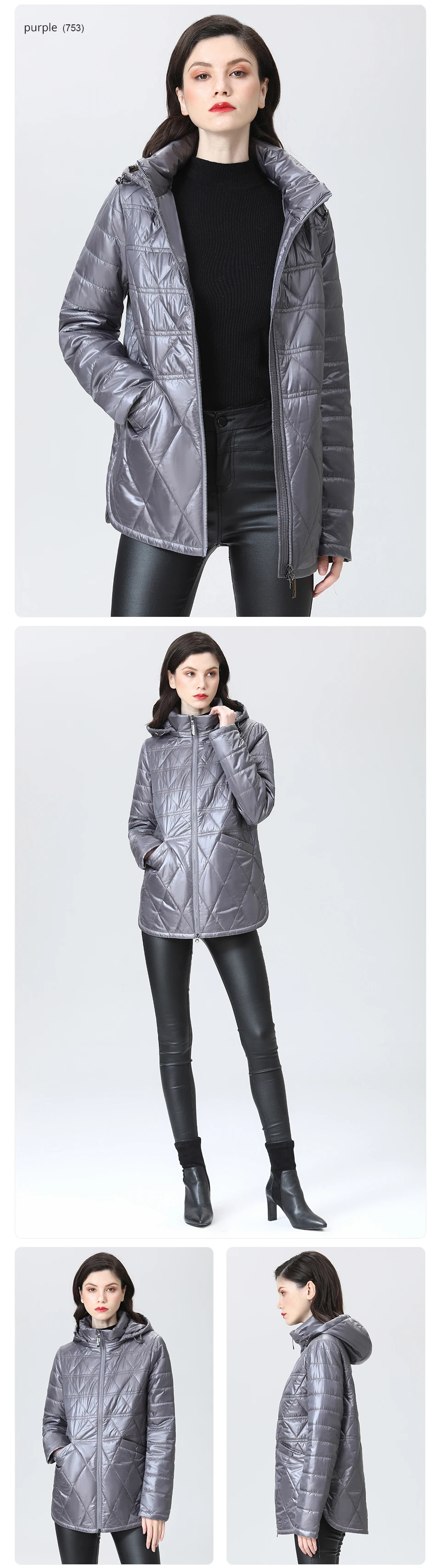 GASMAN 2022 NEW Spring Autumn Jackets Short fashion zipper Women coat Lightweight warm Women's jacket Hooded outwear 81071