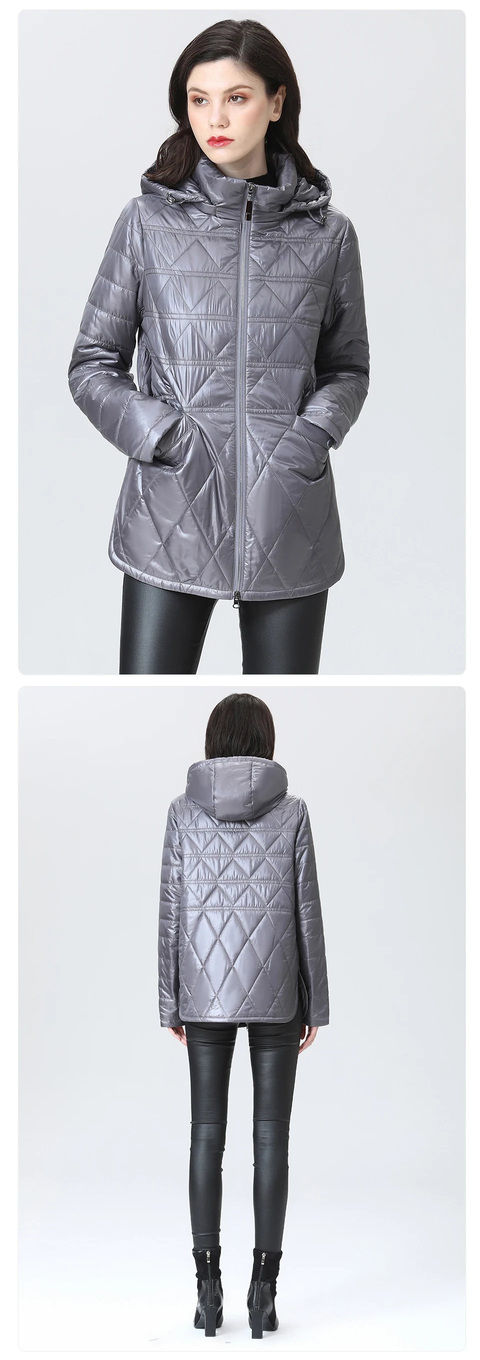 GASMAN 2022 NEW Spring Autumn Jackets Short fashion zipper Women coat Lightweight warm Women's jacket Hooded outwear 81071
