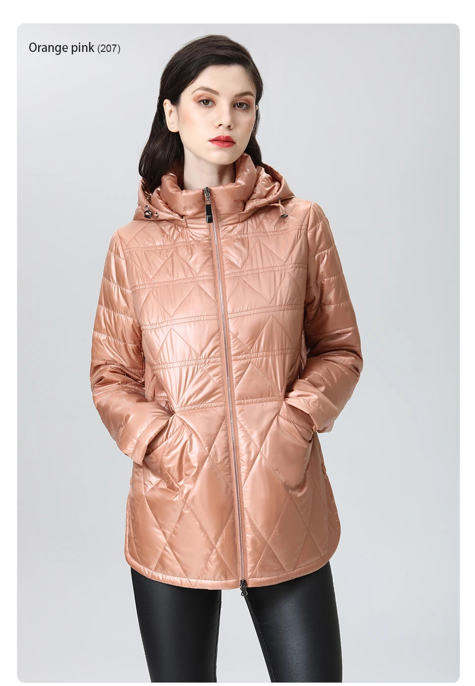 GASMAN 2022 NEW Spring Autumn Jackets Short fashion zipper Women coat Lightweight warm Women's jacket Hooded outwear 81071