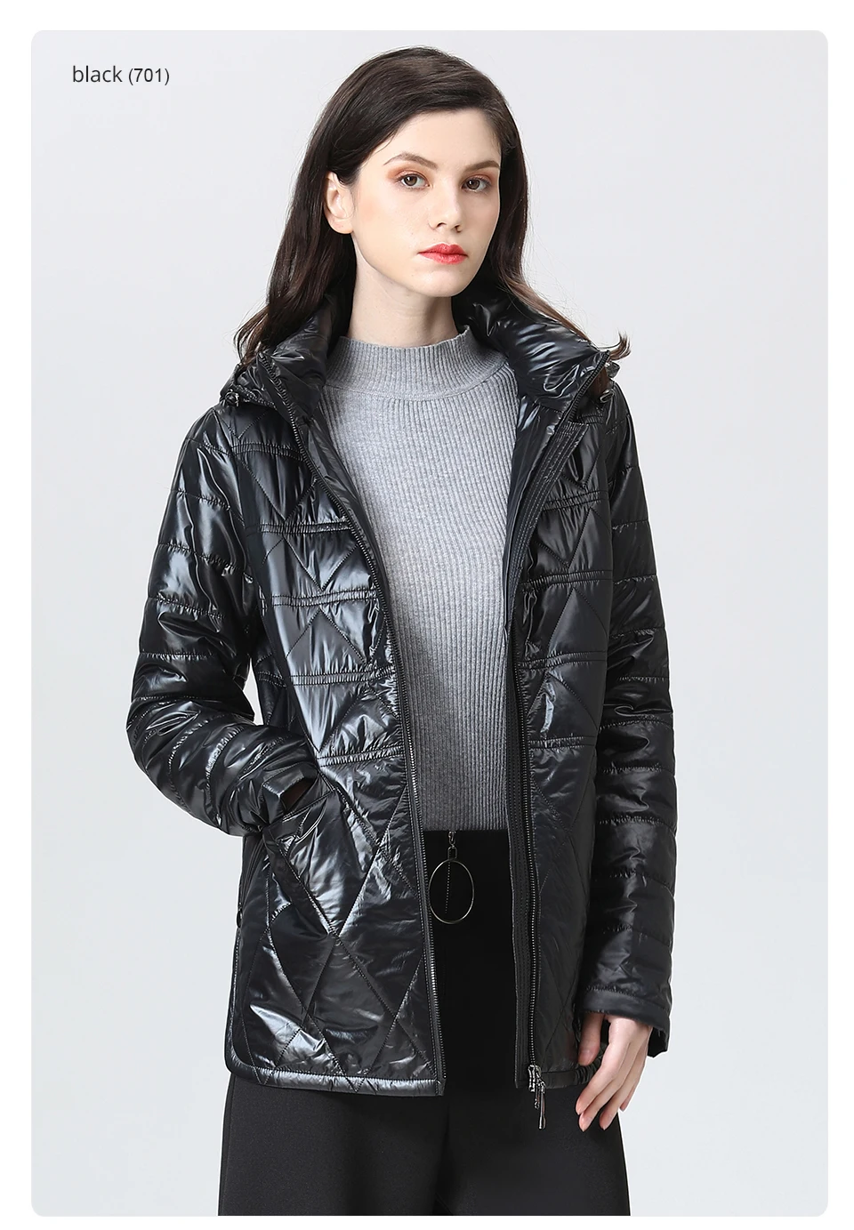 GASMAN 2022 NEW Spring Autumn Jackets Short fashion zipper Women coat Lightweight warm Women's jacket Hooded outwear 81071