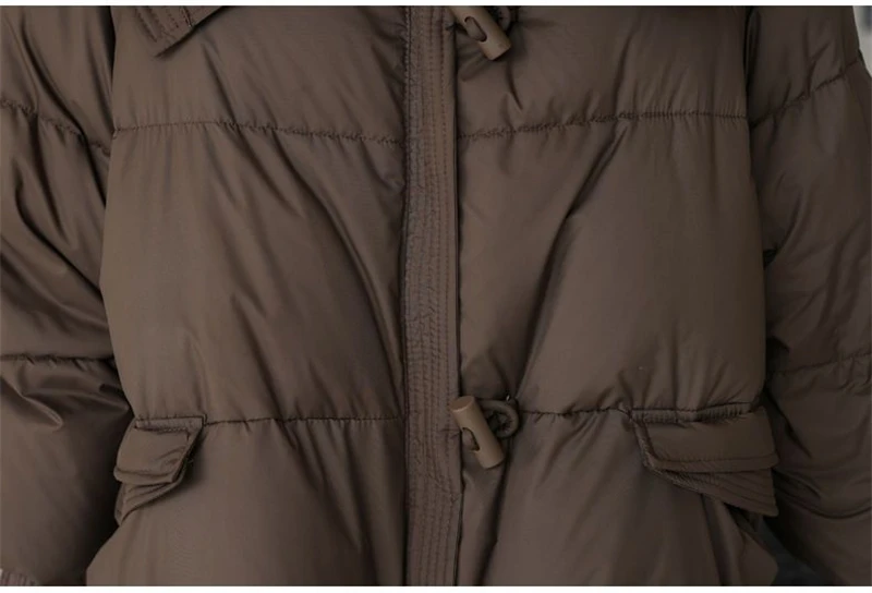 Women's Winter Parka Coat 2025 Casual Korean Version Lady Outerwear Temperament Thicken Big Fur Collar Ladies Down Cotton Jacket