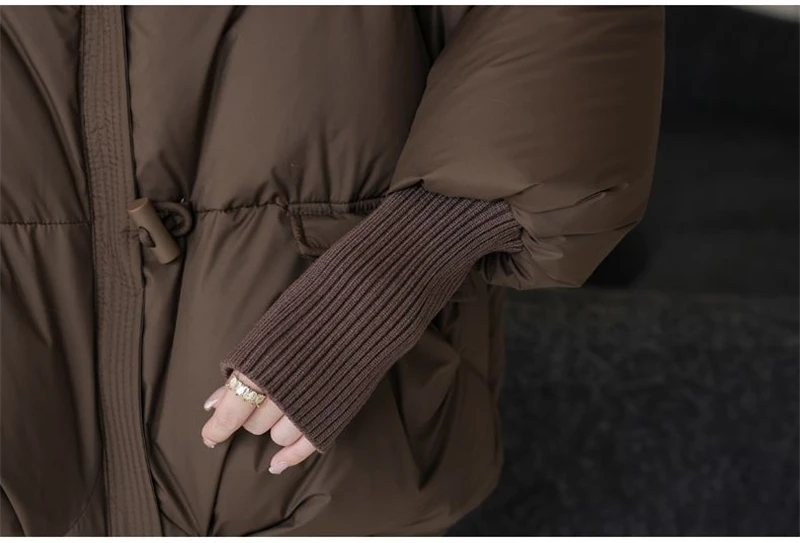 Women's Winter Parka Coat 2025 Casual Korean Version Lady Outerwear Temperament Thicken Big Fur Collar Ladies Down Cotton Jacket