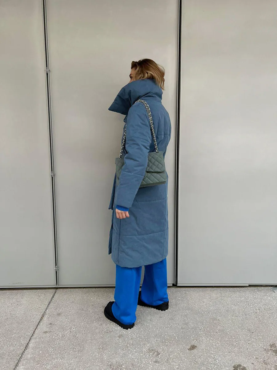Women's Casual Warm Windproof Cotton Coats Long Cotton Jacket Autumn Winter Women's Fashion Street Style Trendy Down Jackets