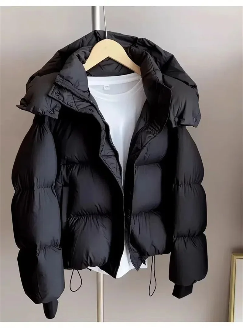 Ladies Short Down Cotton Jacket Women Winter Coat Jackets Warm Down Cotton Parkas New Fashion Hooded Loose Lady Bread Coats