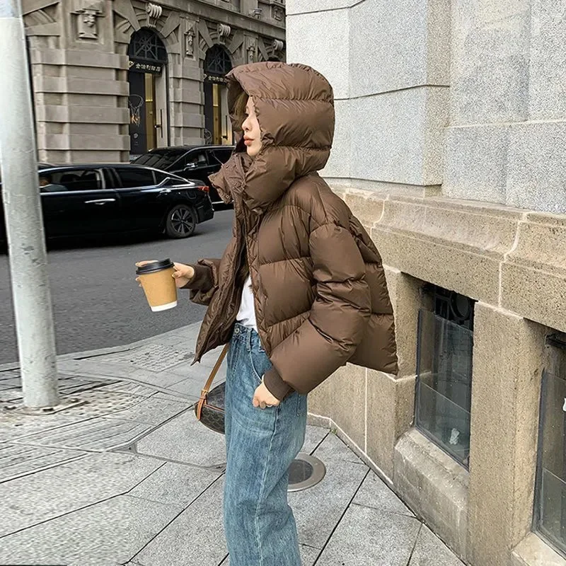 Ladies Short Down Cotton Jacket Women Winter Coat Jackets Warm Down Cotton Parkas New Fashion Hooded Loose Lady Bread Coats