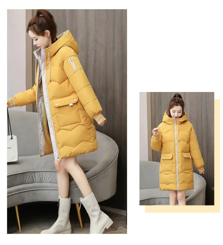 2023 Winter Women Jacket Coats Long Parkas Female Down cotton Hooded Overcoat Thick Warm Jackets Windproof Casual Student Coat