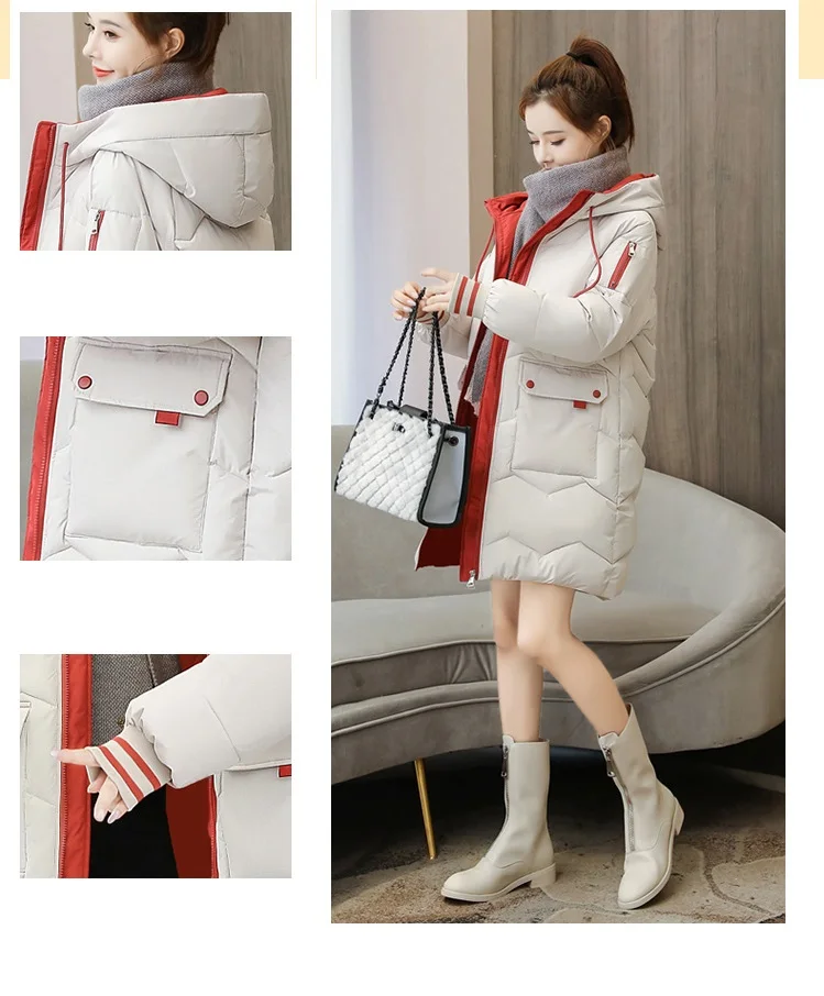 2023 Winter Women Jacket Coats Long Parkas Female Down cotton Hooded Overcoat Thick Warm Jackets Windproof Casual Student Coat
