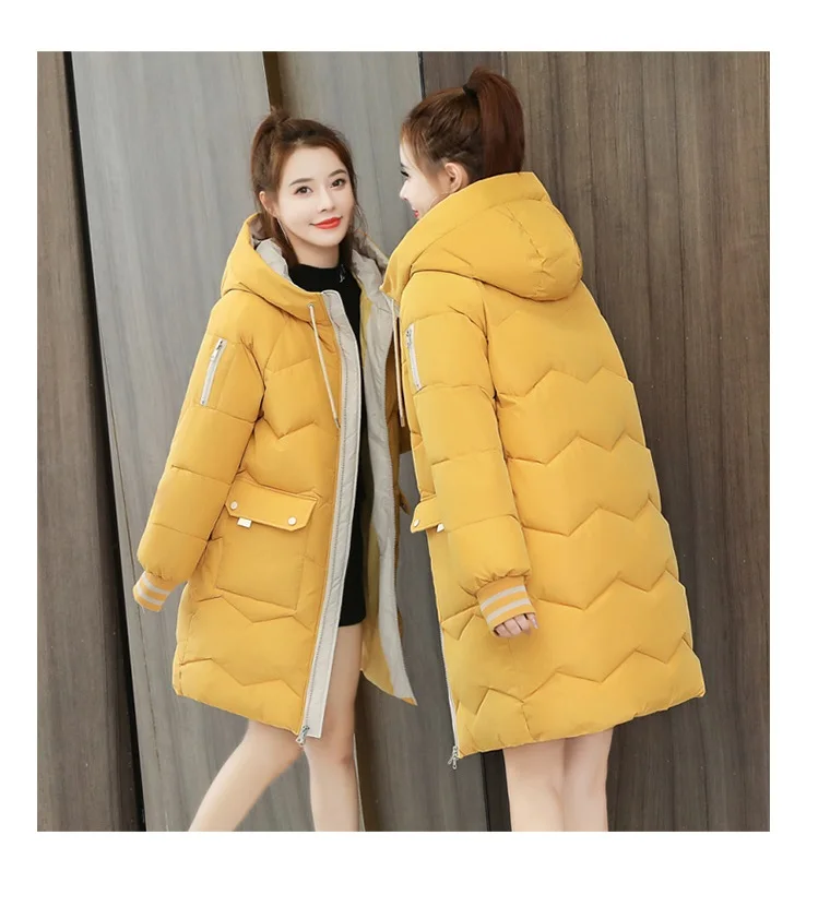 2023 Winter Women Jacket Coats Long Parkas Female Down cotton Hooded Overcoat Thick Warm Jackets Windproof Casual Student Coat