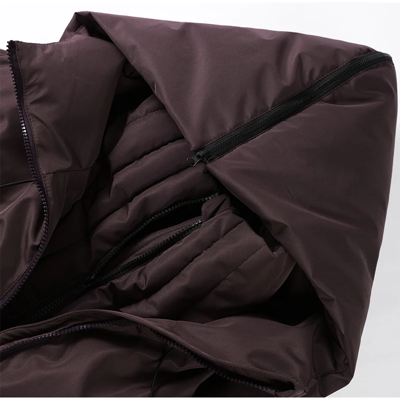 Fashion Cotton Belt Jacket Women Thicken Pleated Long Sleeve Stand Collar Zippers Female Outwear 2026 Winter Lady Ski Coats