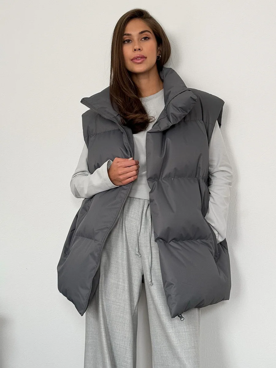Bornladies Women's Cotton Vest Jacket Autumn Winter Thicken Warm Loose Casual Vest Parkas Jacket Sleeveless Cotton Clothing