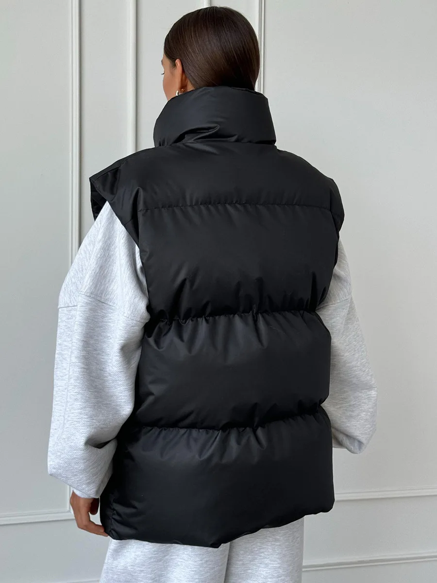 Bornladies Women's Cotton Vest Jacket Autumn Winter Thicken Warm Loose Casual Vest Parkas Jacket Sleeveless Cotton Clothing