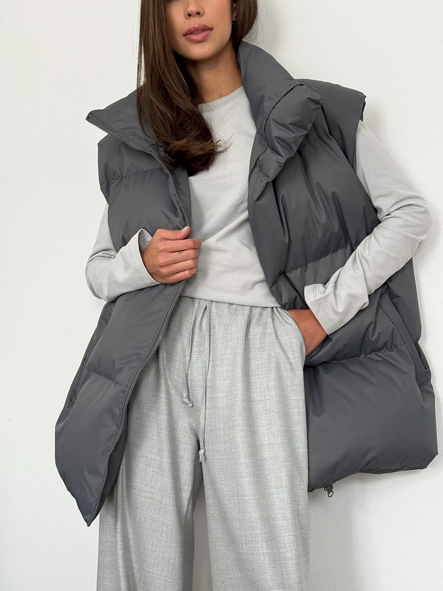 Bornladies Women's Cotton Vest Jacket Autumn Winter Thicken Warm Loose Casual Vest Parkas Jacket Sleeveless Cotton Clothing