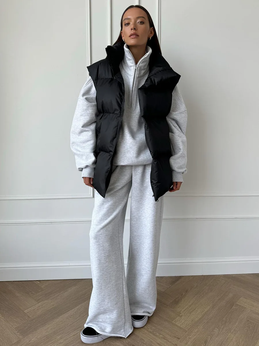 Bornladies Women's Cotton Vest Jacket Autumn Winter Thicken Warm Loose Casual Vest Parkas Jacket Sleeveless Cotton Clothing