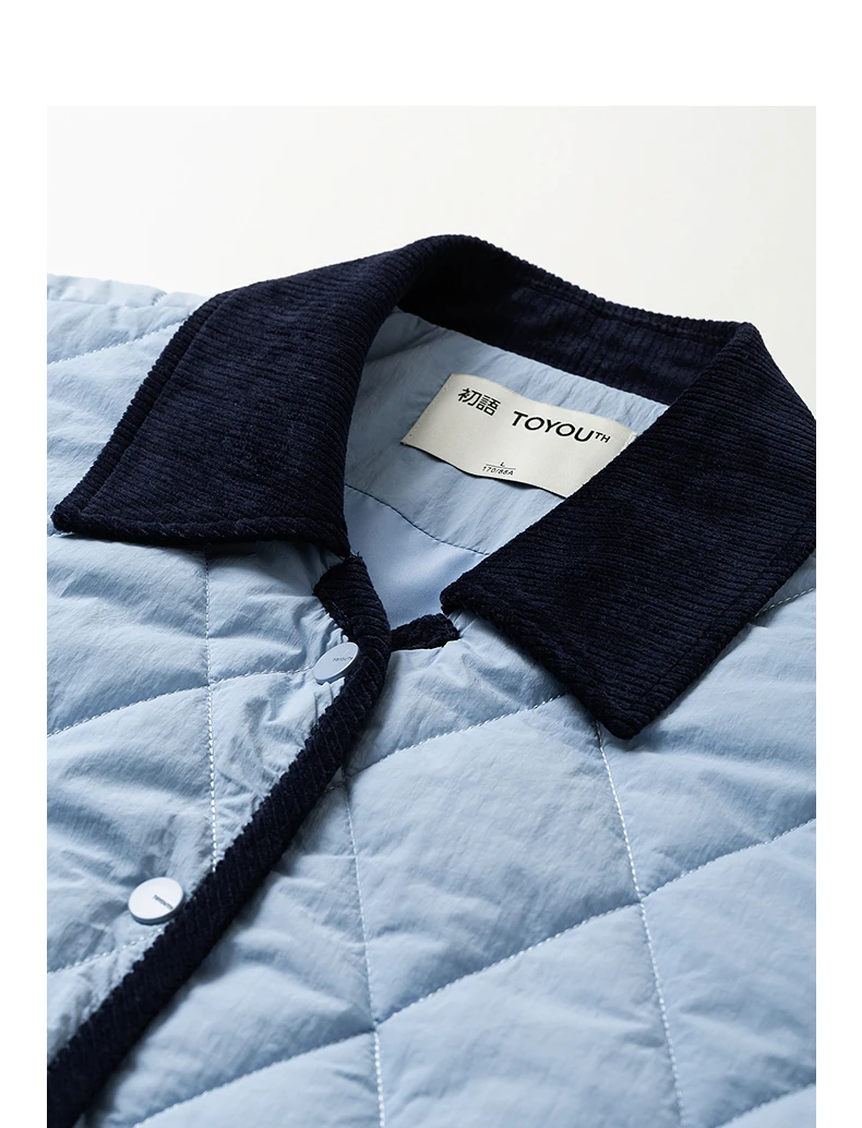 TOYOUTH Women Cotton Coats 2025 Winter NewAsymmetric Contrast Color Spliced Retro Diamond Check Warm Loose Padded Jacket