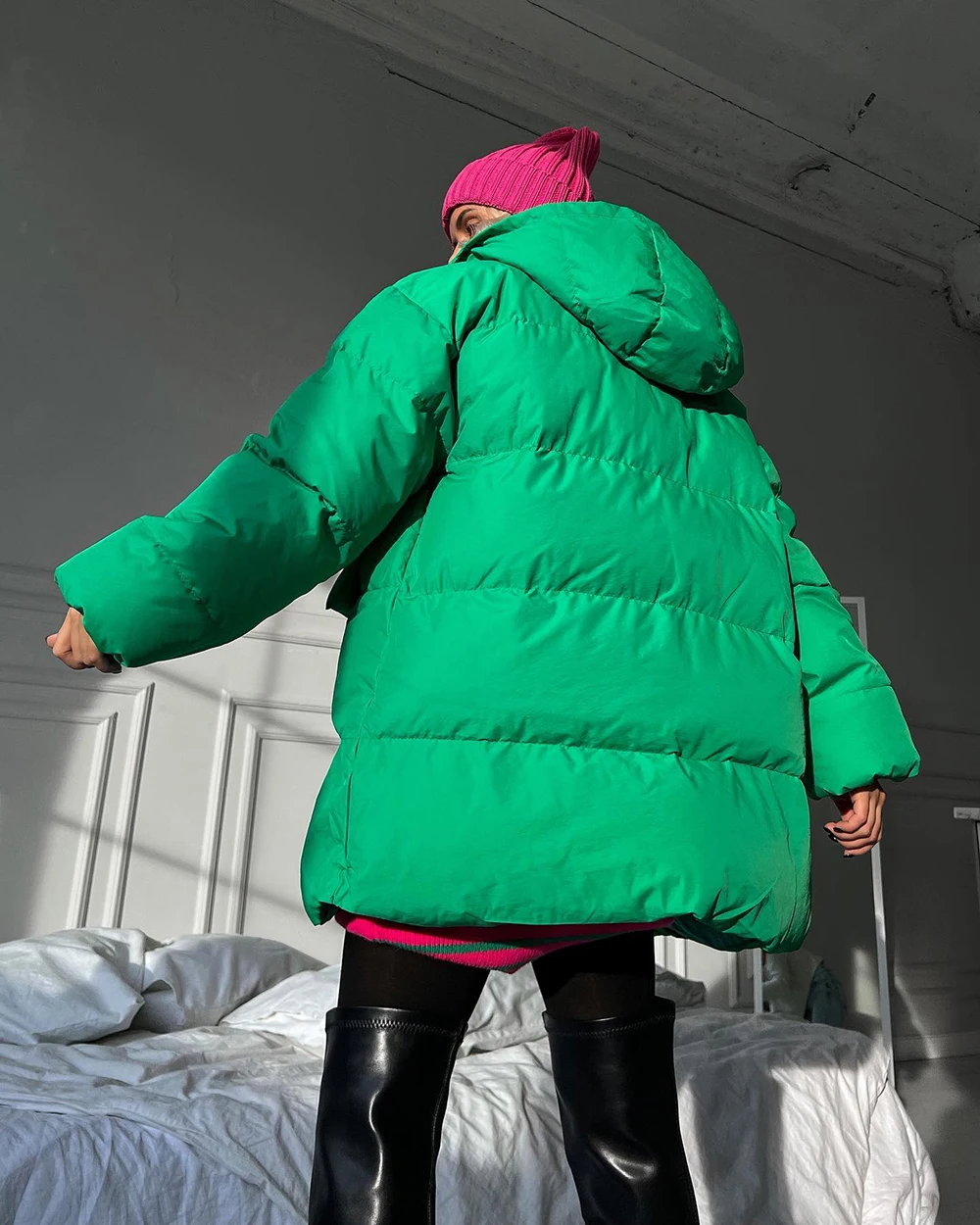Women's Winter Parka 2025 Warm Jacket Blue Vintage Padded Thick Oversize Black Cotton Winter Quilted Coat with Hood for Women