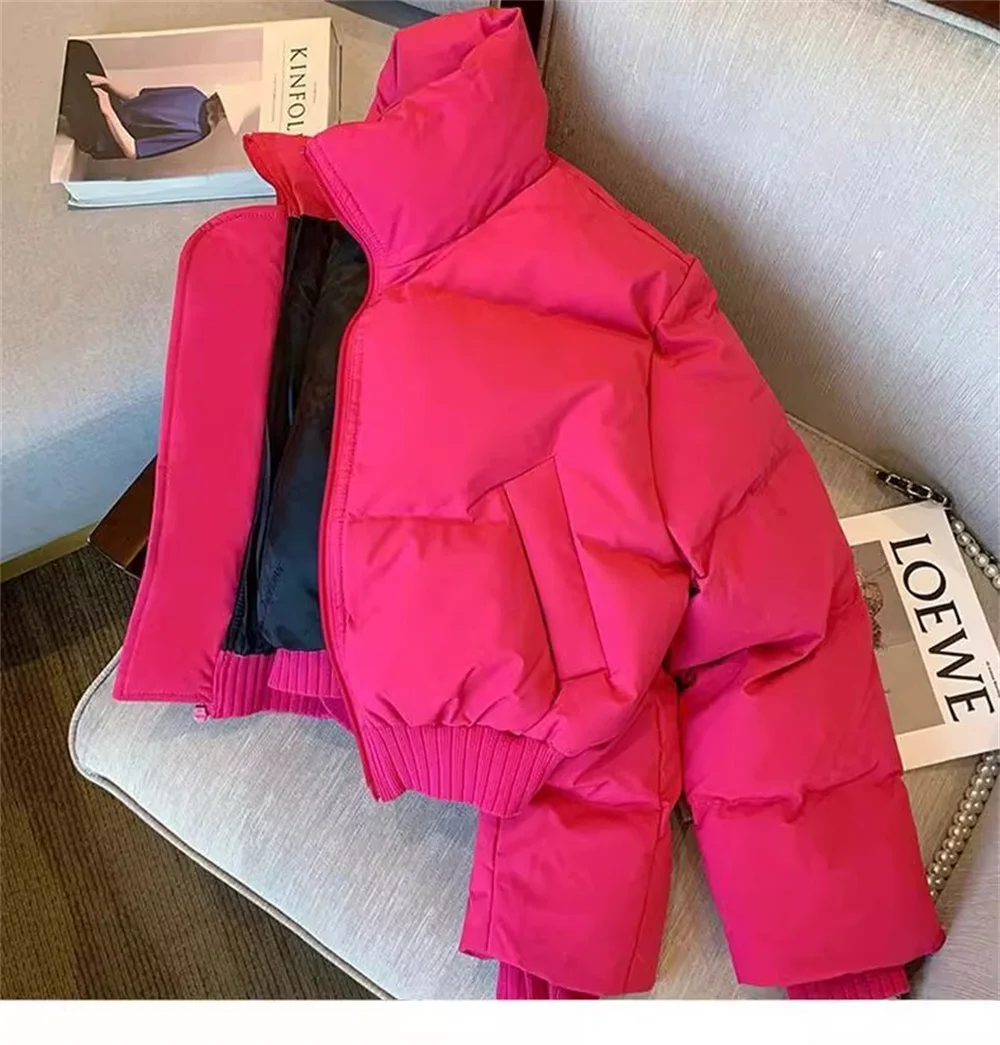 2025 Winter New Cotton Jacket for Women's Niche Ins Breadwear Large Collar Thickened Cotton Jacket Short Cotton Jacket