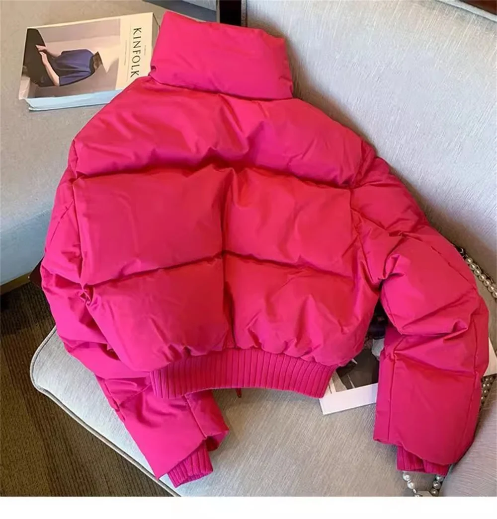 2025 Winter New Cotton Jacket for Women's Niche Ins Breadwear Large Collar Thickened Cotton Jacket Short Cotton Jacket