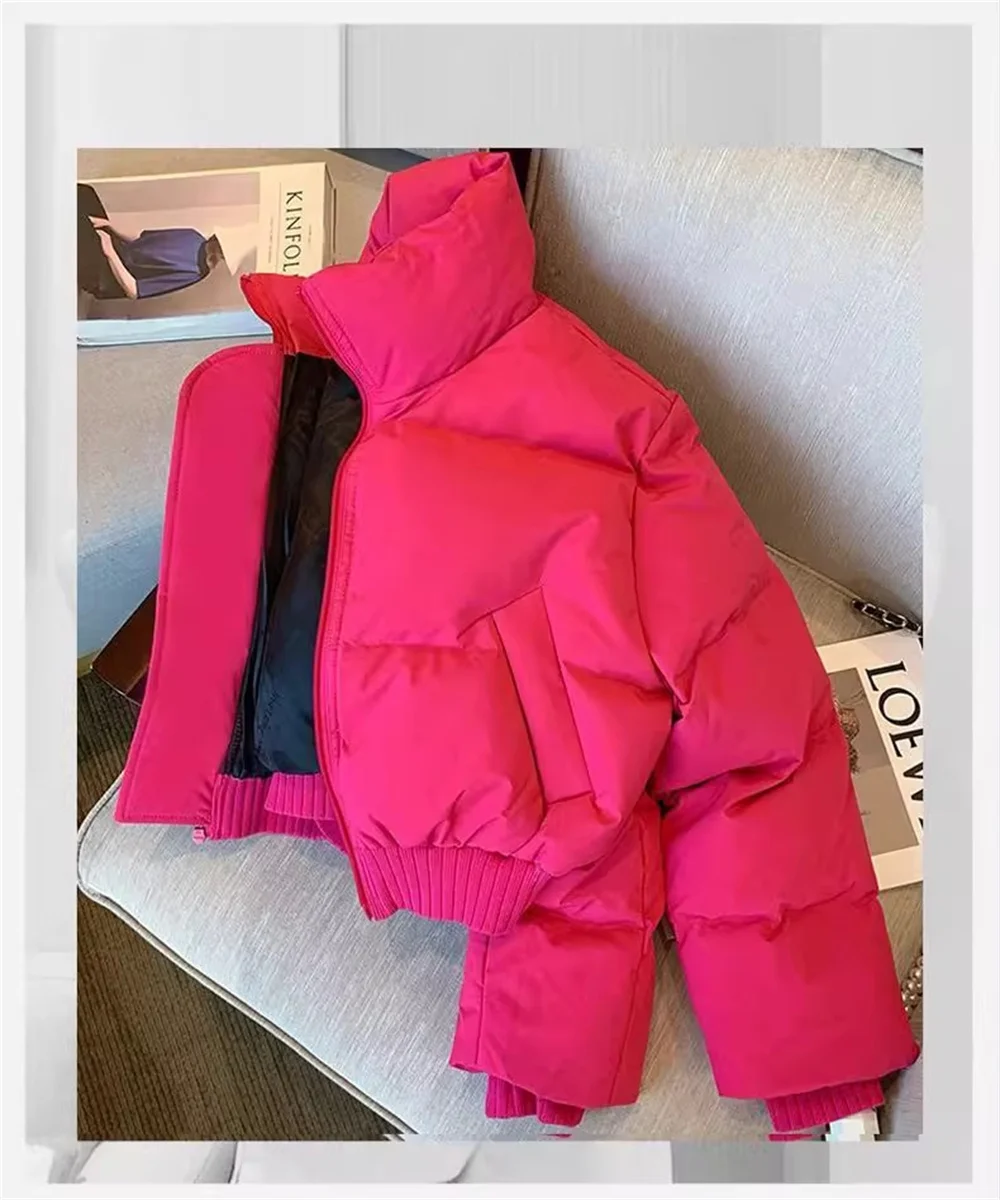 2025 Winter New Cotton Jacket for Women's Niche Ins Breadwear Large Collar Thickened Cotton Jacket Short Cotton Jacket
