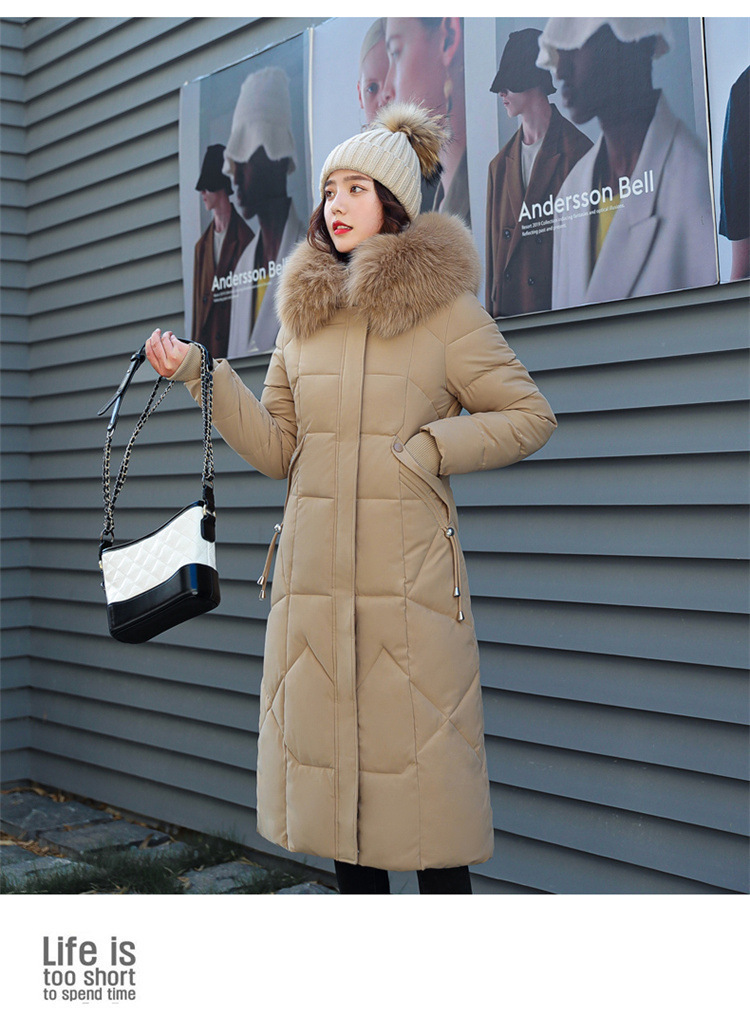 2023 Long Parkas Women Winter Coats Long Sleeve Down Cotton Cotton Jacket Slim Warm Lace-up Jackets Casual Coats