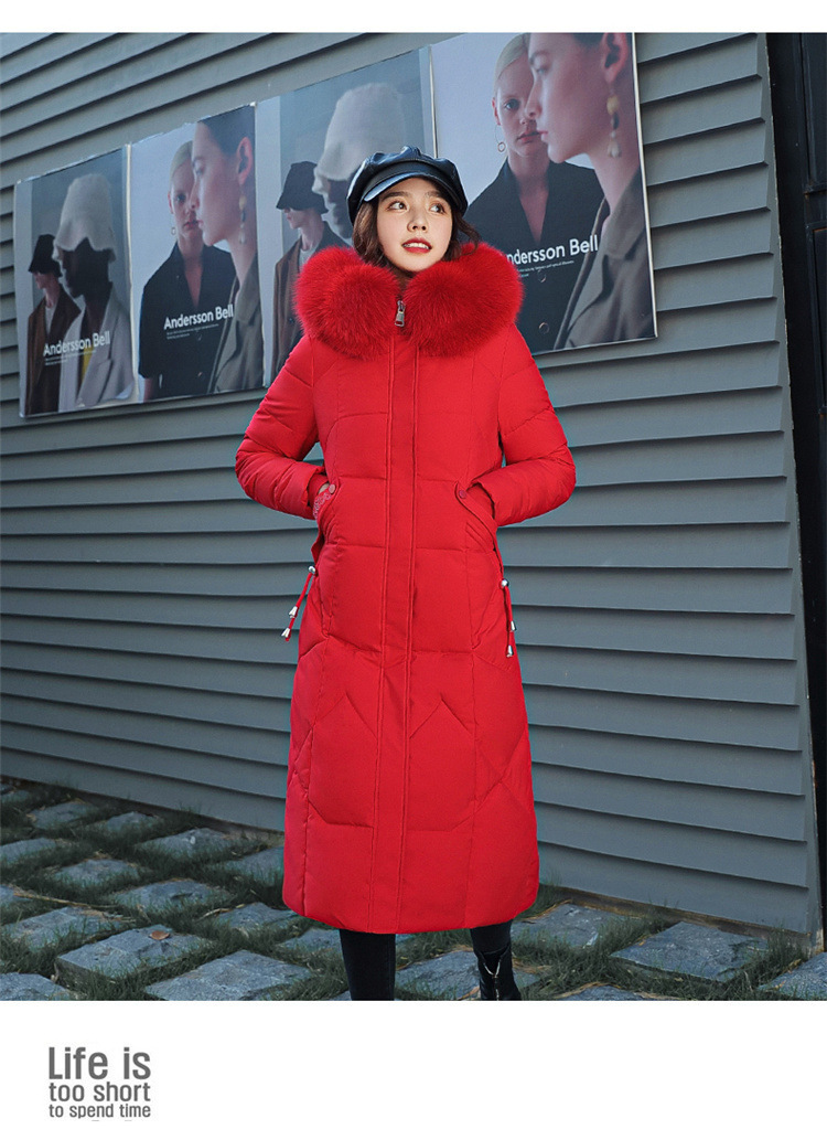 2023 Long Parkas Women Winter Coats Long Sleeve Down Cotton Cotton Jacket Slim Warm Lace-up Jackets Casual Coats