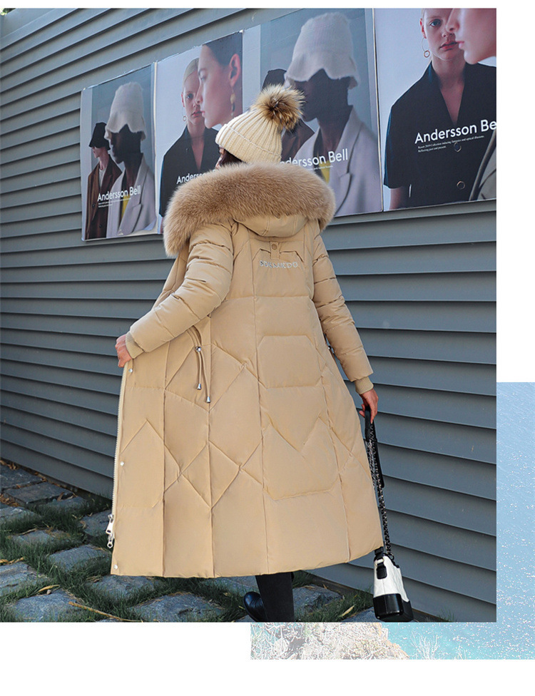 2023 Long Parkas Women Winter Coats Long Sleeve Down Cotton Cotton Jacket Slim Warm Lace-up Jackets Casual Coats