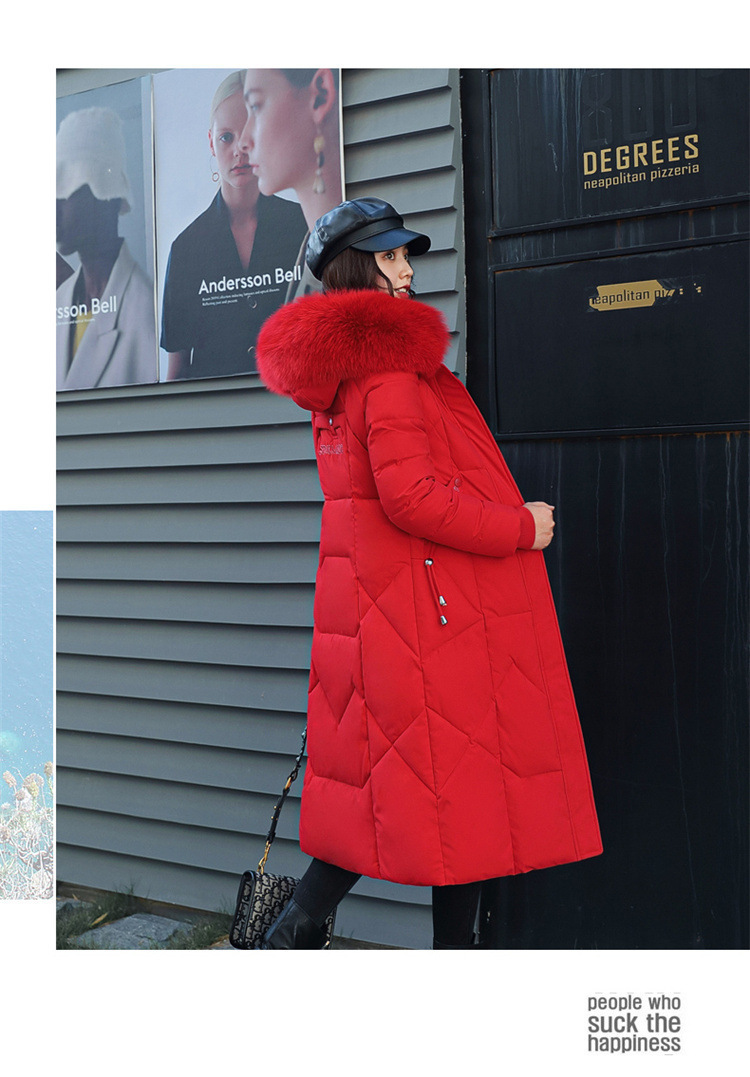 2023 Long Parkas Women Winter Coats Long Sleeve Down Cotton Cotton Jacket Slim Warm Lace-up Jackets Casual Coats
