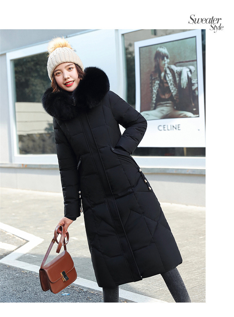 2023 Long Parkas Women Winter Coats Long Sleeve Down Cotton Cotton Jacket Slim Warm Lace-up Jackets Casual Coats