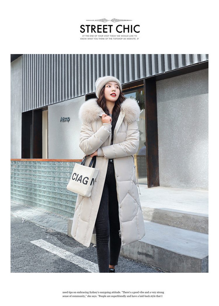 2023 Long Parkas Women Winter Coats Long Sleeve Down Cotton Cotton Jacket Slim Warm Lace-up Jackets Casual Coats