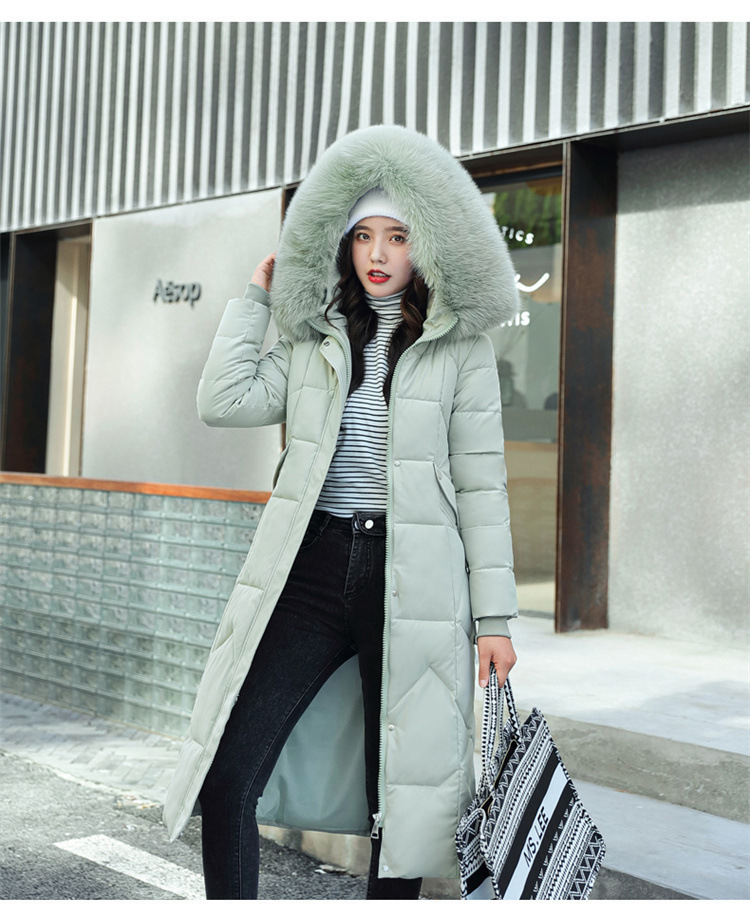 2023 Long Parkas Women Winter Coats Long Sleeve Down Cotton Cotton Jacket Slim Warm Lace-up Jackets Casual Coats